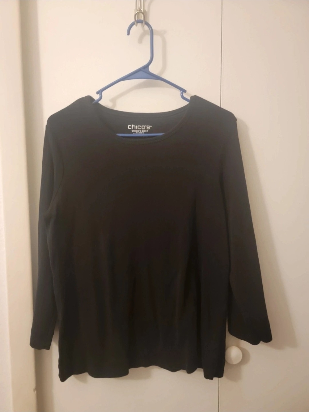 Chico's Black Long Sleeve Knit Top